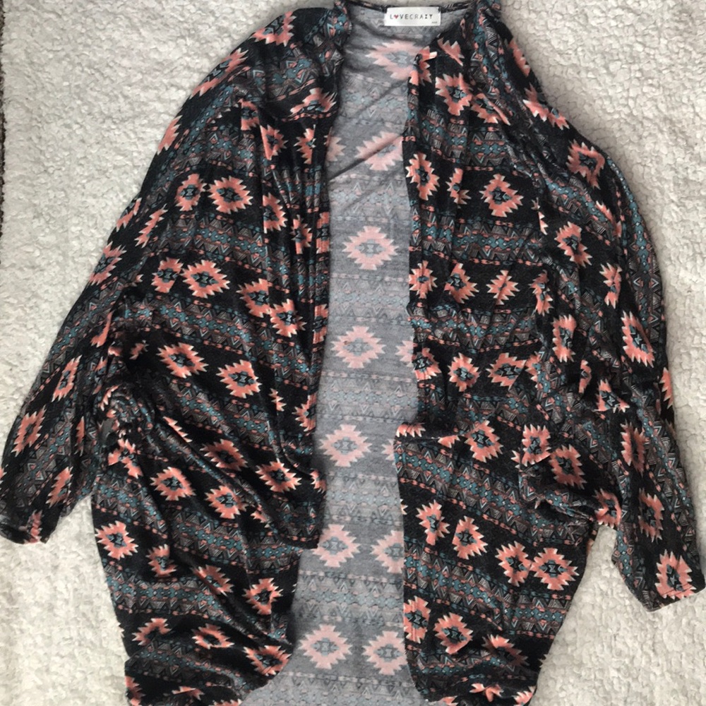 Aztec print light cardigan